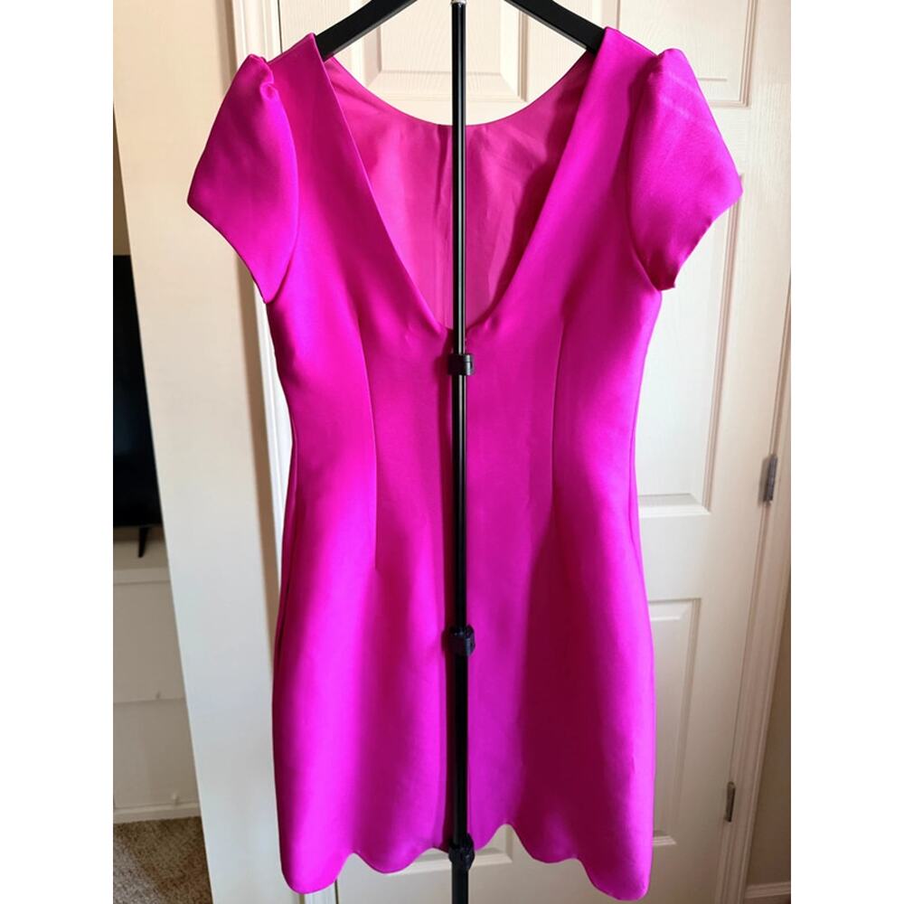 Camilyn Beth pink cap sleeve v back dress euc scallped pockets 6 1866 - Picture 5 of 8